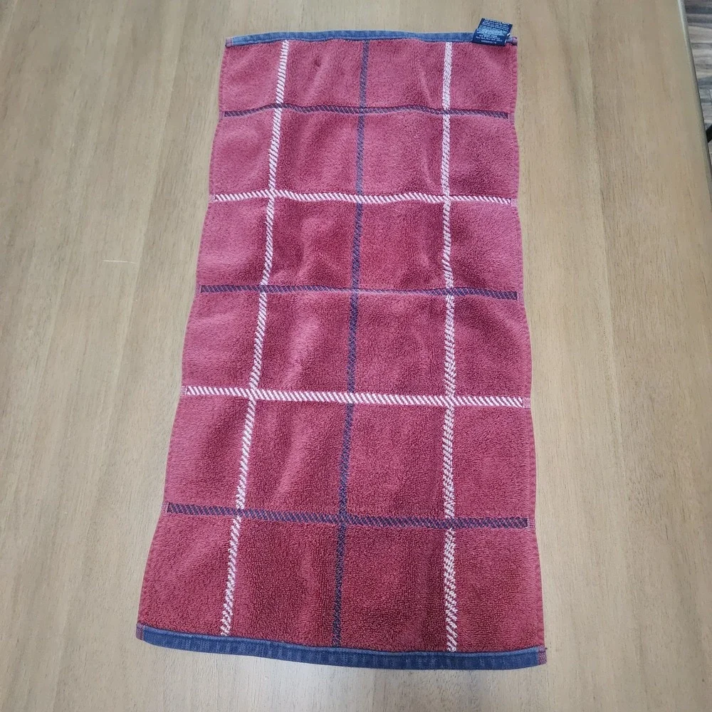 Chaps Ralph Lauren Hand Towel Burgundy Navy Vintage Trending